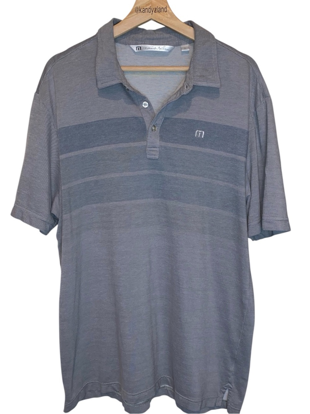 TRAVIS MATTHEW Mens Gray Short Sleeve Polo